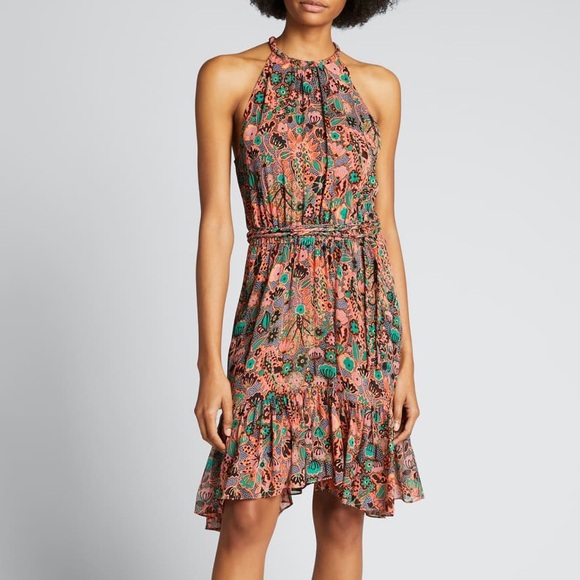 A.L.C.Kaplan Floral Halter Dress silk dress sz 6 new $495